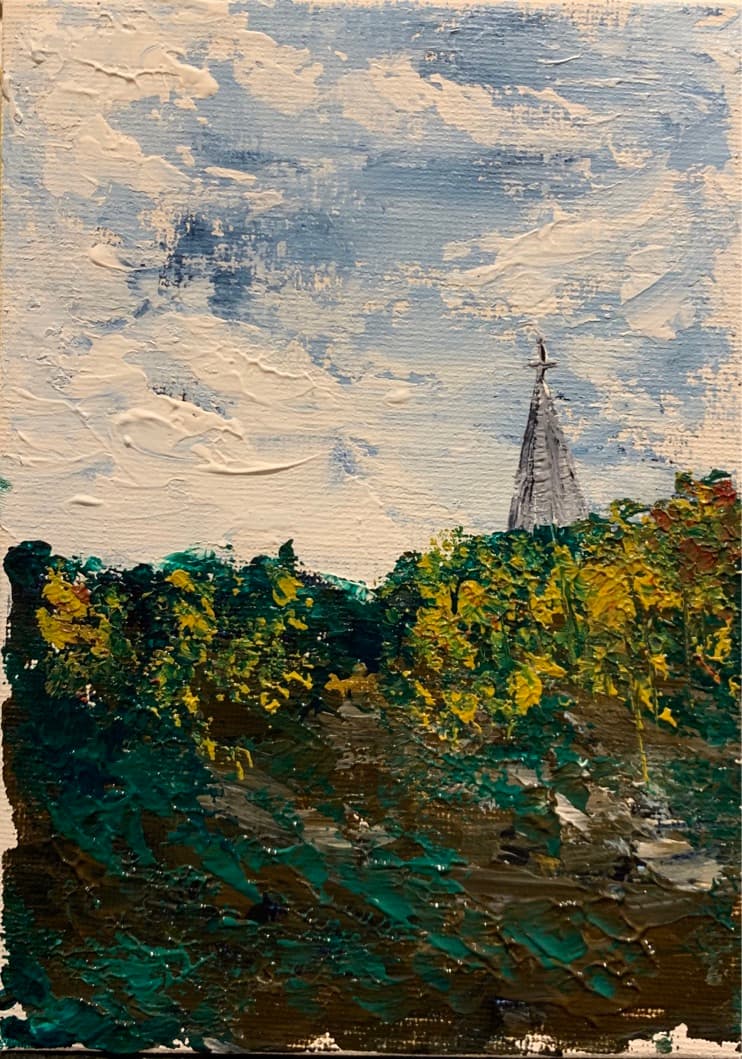 St Mary's Steeple Harrow on the Hill — painting by Anirak Edza