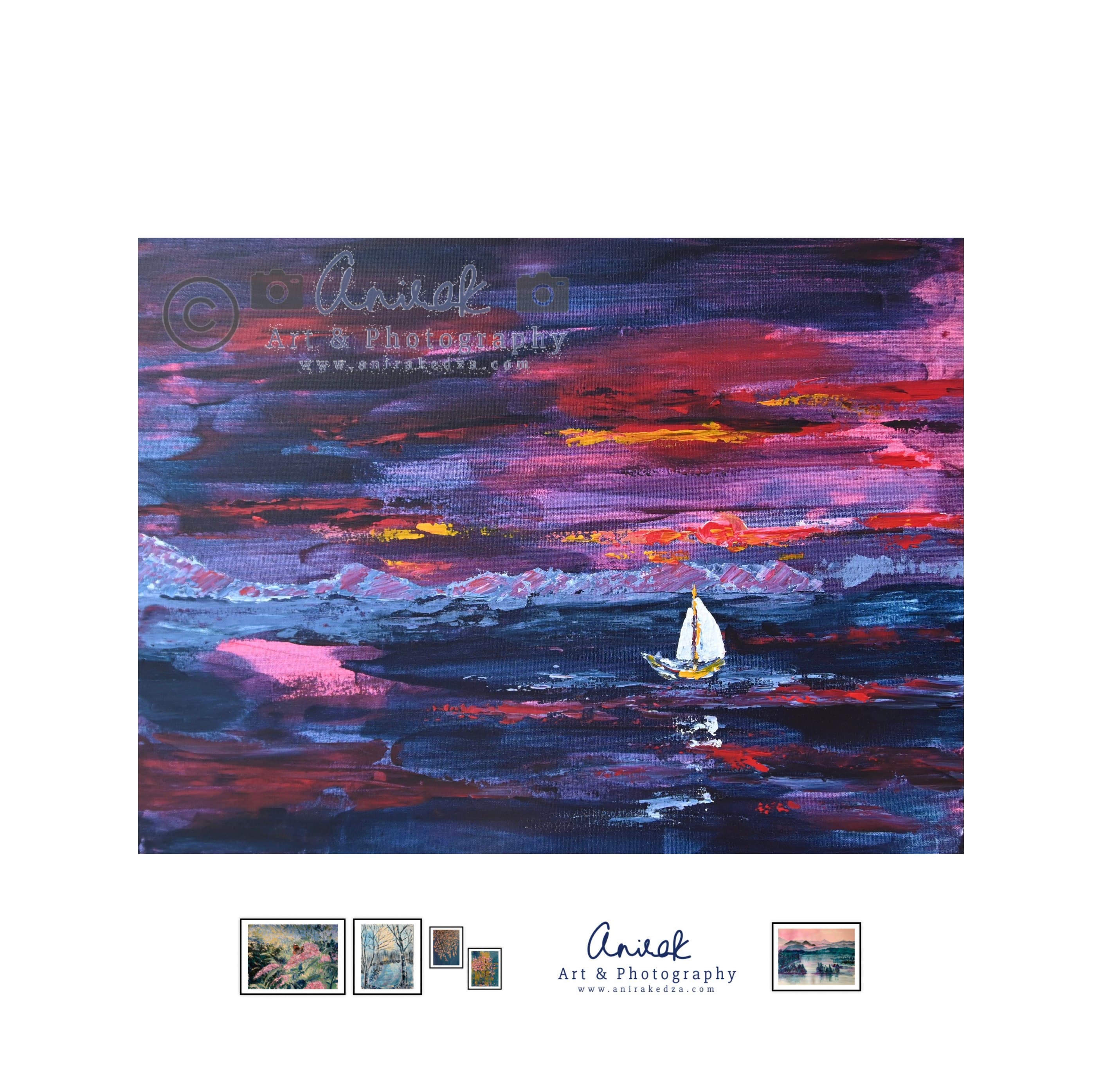 Magenta Sunset — painting by Anirak Edza