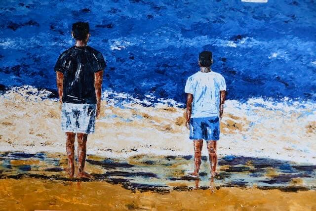 Big Boys at the beach - Commissioned — painting by Anirak Edza